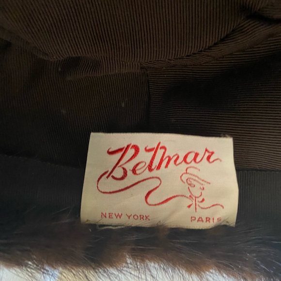 Vintage Pillbox Mink Hat - Picture 5 of 6